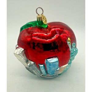 Christopher Radko Big Apple Tour NYC Ornament Twin Towers Glass 4" Vtg